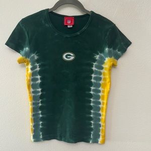 VINTAGE packers NFL tie dye baby tee womens large